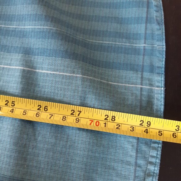 CALVIN KLEIN  SZ L Slim Fit 100% Cotton Blue Plaid LS Men's Button Up Shirt - Picture 16 of 16